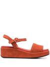 Camper Misia Platform Wedge Sandal In Red