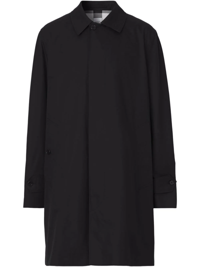 Burberry Button-front Car Coat In Black