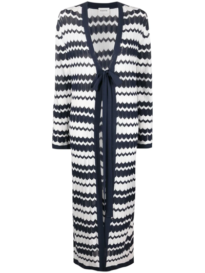 P.a.r.o.s.h Zig-zag Patterned Knit Cardigan In Blue