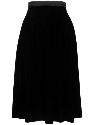 Pre-owned Givenchy 2010s A-line Velvet Skirt In Black