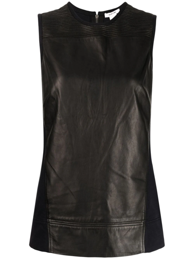 Pre-owned Helmut Lang 2010s Ribbed Panel Sleeveless Top In Black