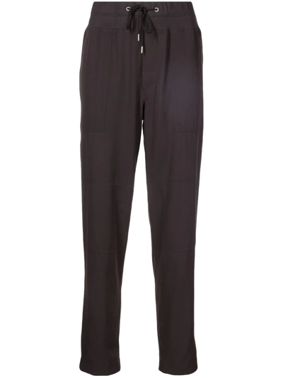 James Perse Drawstring Tapered Trousers In Brown