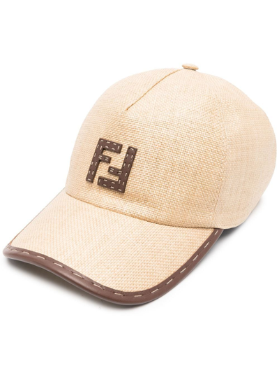 Fendi Ff Motif Baseball Cap In Neutrals