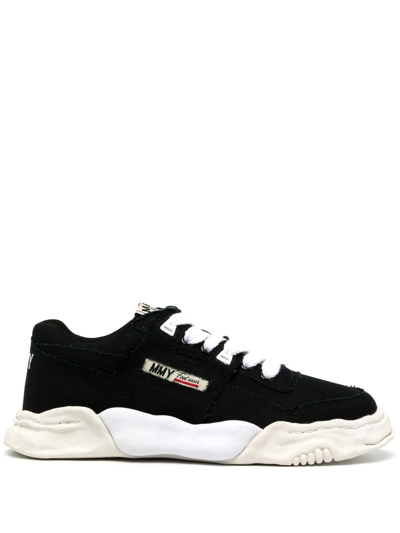 Miharayasuhiro Hank Low Og Canvas Trainers W/ Toe Cap In Black