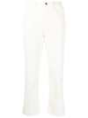 Jacob Cohen High Waist Cropped Trousers In Neutrals
