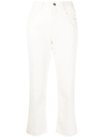 Jacob Cohen High Waist Cropped Trousers In Neutrals