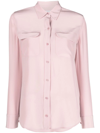 Equipment Slim Signature Solid Silk Shirt In Pink