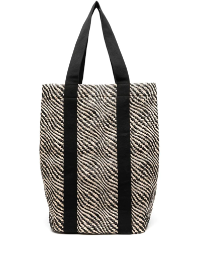 By Malene Birger All-over Zebra-print Shoulder Bag In Black