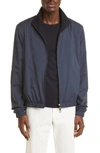 Loro Piana Windmate® Storm System® Waterproof Reversible Bomber Jacket In Blue Navy