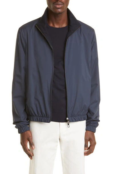 Loro Piana Windmate® Storm System® Waterproof Reversible Bomber Jacket In Blue Navy