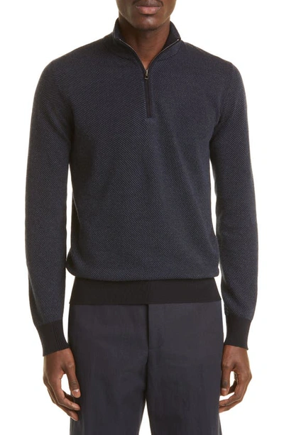 Loro Piana Mezzocollo Roadster Cashmere Pullover In Navy