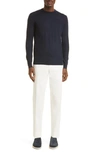 Loro Piana Crewneck Superlight Cashmere Sweater In Blue Navy