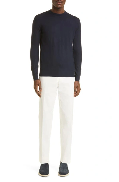 Loro Piana Crewneck Superlight Cashmere Sweater In Blue