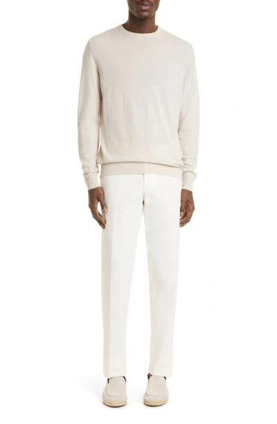 Loro Piana Crewneck Superlight Cashmere Jumper In Optic White