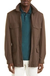 Loro Piana Men's Traveler Windmate Storm System Jacket In Raw Umber