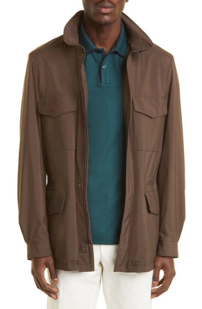 Loro Piana Men's Traveler Windmate Storm System Jacket In Raw Umber