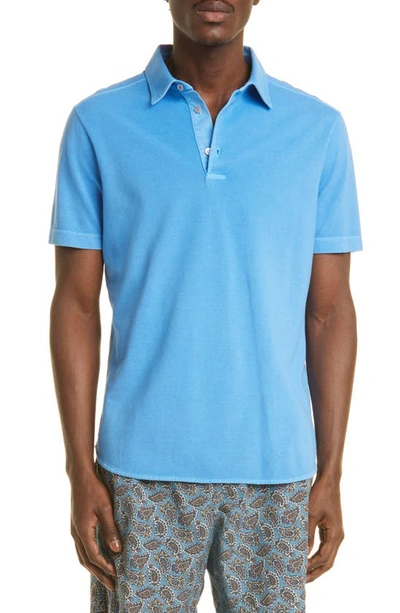Loro Piana 3-button Cotton Polo Shirt In Blue