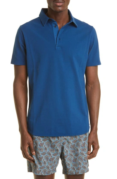 Loro Piana 3-button Cotton Polo Shirt In Blue