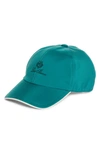 Loro Piana Logo Embroidery Wind Storm System B Cap In Mint Green