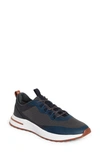 Loro Piana Weekend Walk Performance Mesh Low-top Sneakers In Navy Black