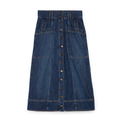 G. Label Maddy Denim Skirt In Medium Blue