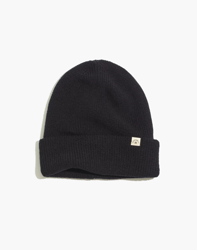 Mw (re)sourced Cotton Cuffed Beanie In Almost Black