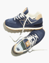 Madewell New Balance&reg; Suede 574 Sneakers In Indigo/maple Sugar