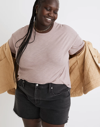 Madewell Plus Whisper Cotton Rib-crewneck Tee In Vintage Petal