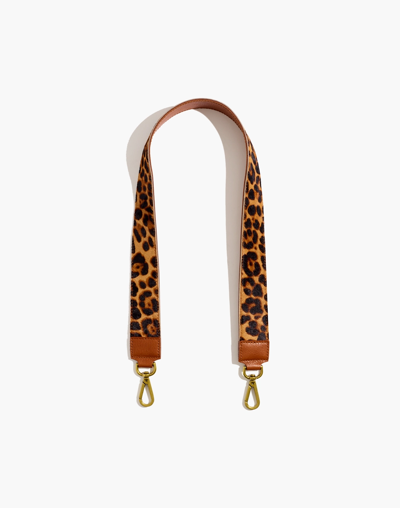 Mw The Shoulder Bag Strap: Leopard Calf Hair Edition In Truffle Multi
