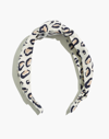 Mw Knotted Covered Headband In Spring Leopard Antique Cream