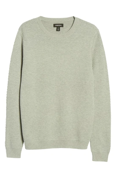 Nordstrom Popcorn Stitch Cotton Blend Crewneck Sweater In Grey Heather