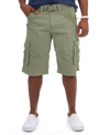 X-ray Men's Belted Double Pocket Bermuda Cargo Shorts In Sage