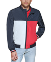 Tommy Hilfiger Men's Lightweight Spring Bomber Jacket In Navy/ice/red