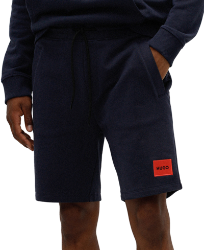 Hugo Boss Men's Diz222 Regular-fit Logo Patch Drawstring Shorts In Blue