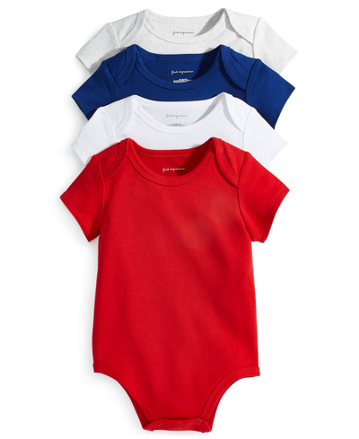 First Impressions Babies' Unisex Bodysuits, Pack Of 4, Created For Macy's In Sodalite Blue