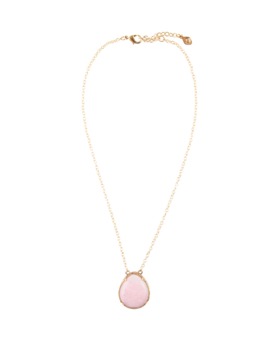 Barse Dreamy Bronze And Genuine Pink Opal Pendant Necklace