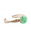 BARSE ORNATE BRONZE AND GENUINE LIME TURQUOISE CUFF BRACELET