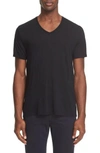 Atm Anthony Thomas Melillo Slim Fit V-neck Cotton T-shirt In Black