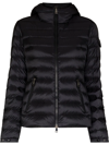 Moncler Short Blue Down Jacket Ige In Black