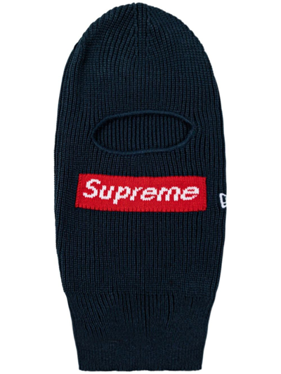 Supreme X New Era Box Logo Balaclava In Blue