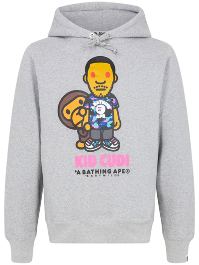 A Bathing Ape X Kid Cudi Baby Milo Hoodie In Grey