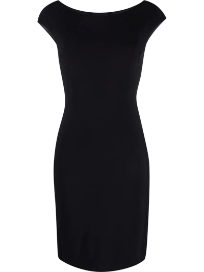 Patrizia Pepe Cap-sleeve Mini Shift Dress In Nero