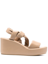 CLERGERIE KNOT-DETAIL WEDGE SANDALS