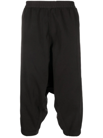 Comme Des Garçons Shirt Drop-crotch Cropped Trousers In Black