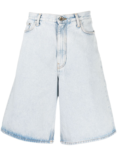 Off-white Single Arrow Denim Shorts In Blue