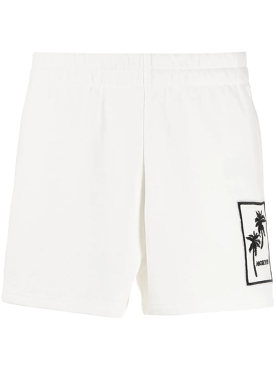 Moncler Logo-print Track Shorts In Weiss