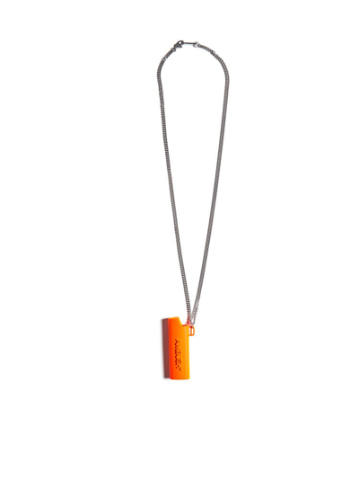 Ambush Logo Lighter Case Pendant Necklace In Orange No