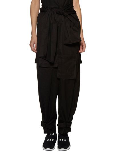 Yohji Yamamoto Gabardine High Waist Trousers In Black