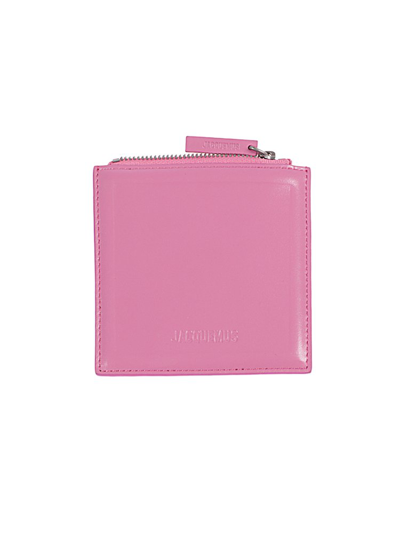 Jacquemus Zip-up Leather Wallet In Pink