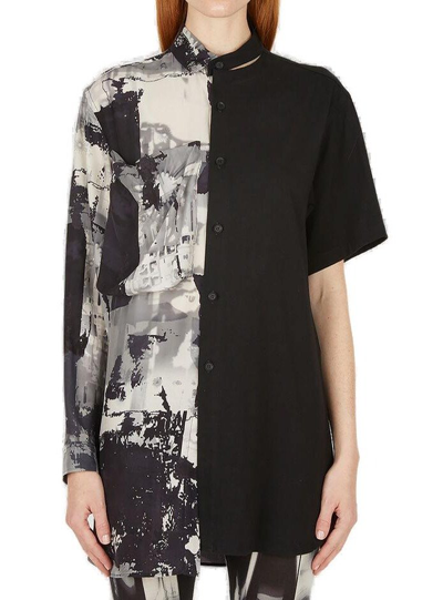 Yohji Yamamoto Black Silk Asymmetric Shirt